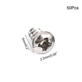 TOP-VIGOR 50Pcs Self Tapping Screws, M2.2 Phillips Pan Head Screw, 4.5mm Round Head Tapping Screws, Stainless Steel Machine Wood Fasteners Bolts for Wood, Drywall, plastic, Furniture, Repairing