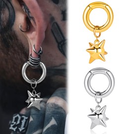 Maxbott Ear Weights,4g(5mm) Ear Hangers For Stretched Ears Heavy Weighted Gauges Stainless Steel Dangle Gauge For Women Men Ear Hanger Stretcher Piercings(Gold)