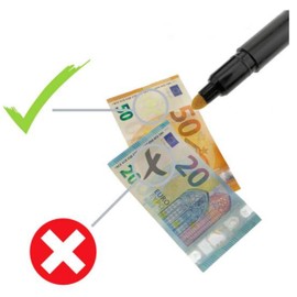Fortoo 5 Pieces Money Pens, Counterfeit Currency Banknotes, Banknotes, Detection of Fake Banknotes, Markers, Money Control, Pack of 5