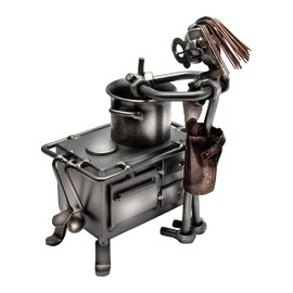 STEEMO Screw Man Chef Cooking Kitchen Gift Metal Art Decoration 10 x 6 x 17 cm
