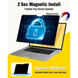 F FORITO Magnetic Privacy Screen Protector Compatible with MacBook Pro 16 inch (2019-2020, A2141), Removable 360° Anti Peeping Anti Blue Light Anti Glare Laptop Privacy Shield