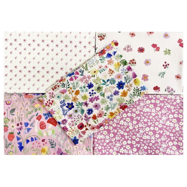Fat Quarter Fabric Bundle - Pretty Pink Spring Floral Mix