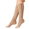 Runee Zipper Compression Sock Open Toe Knee Length Leg Calf