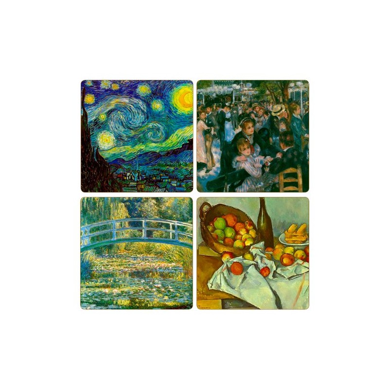 CoasterStone "Impressionists Collection" Absorbent Coasters, 4-1/4-Inch, Set of 4