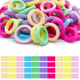 Baby Hair Ties for Little Girls 210PCS Small Hair Bands No Damage Multicolor Nylon Hair Rubber Bands for Toddler Hair Ties Accessories