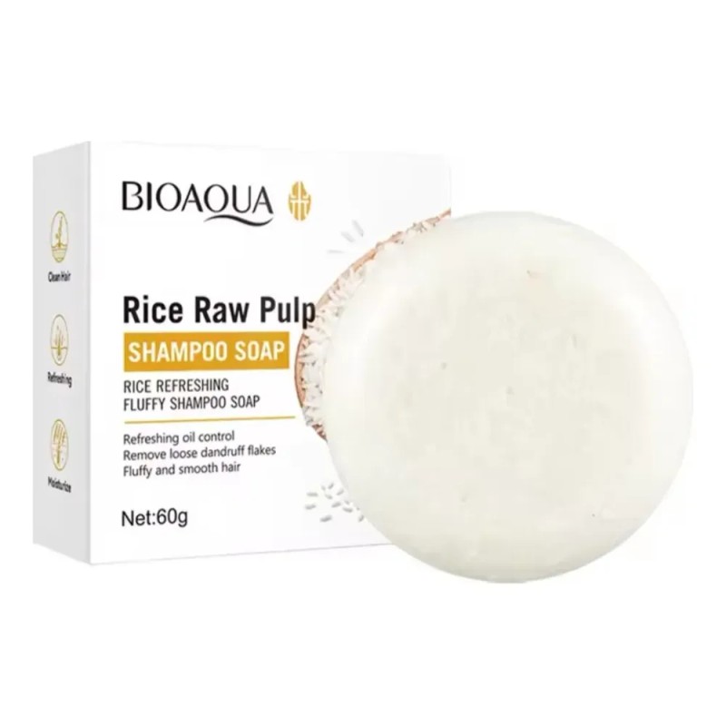 Shampoo En Barra Extracto De Arroz Limpieza Caspa Antifriz