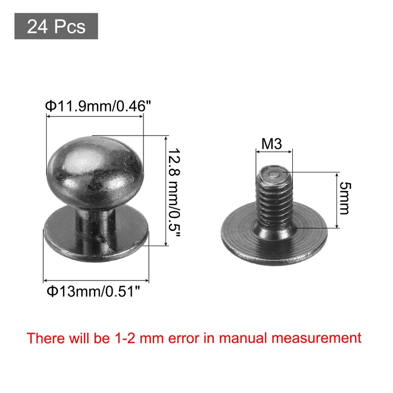 sourcing map 24pcs 0.46" x 0.51" Mini Round Knobs, Small