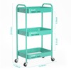 PNVXNUS 3 Tier Rolling Metal Storage Carts with Wheels,Multi Functional