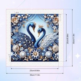 MVVMTOP Diamond Art Painting Kit, DIY Swan 5D Special Shape Crystal Diamond Partial Diamond Art Painting Mosaic Making Craft, Suitable for Home Wall Decor Art Holiday Gift