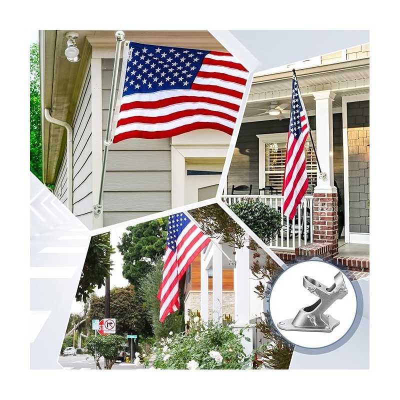 Flag Pole Holder, Outside House Flag Pole Bracket, Heavy Duty