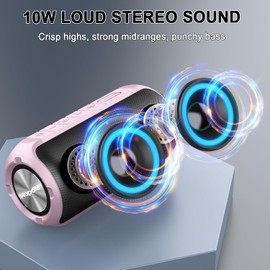 Hupoaf Bluetooth Speaker, 2026 New Portable Wireless Speaker with 6D Loud Sound, IPX7 Waterproof Stocking Stuffers, HD Call, RGB Lights, 12H Playtime for Home/Party/Outdoor/Beach, White Elephant Gift
