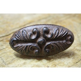 20 Victorian Oval Drawer Pulls - Cast Iron Antique Style Barn Handles Durable Decorative Vintage Decor