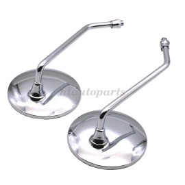 HAOTOM 2X L+R Classic Rearview Round Mirrors 10MM For Suzuki GT 125/185/250/38