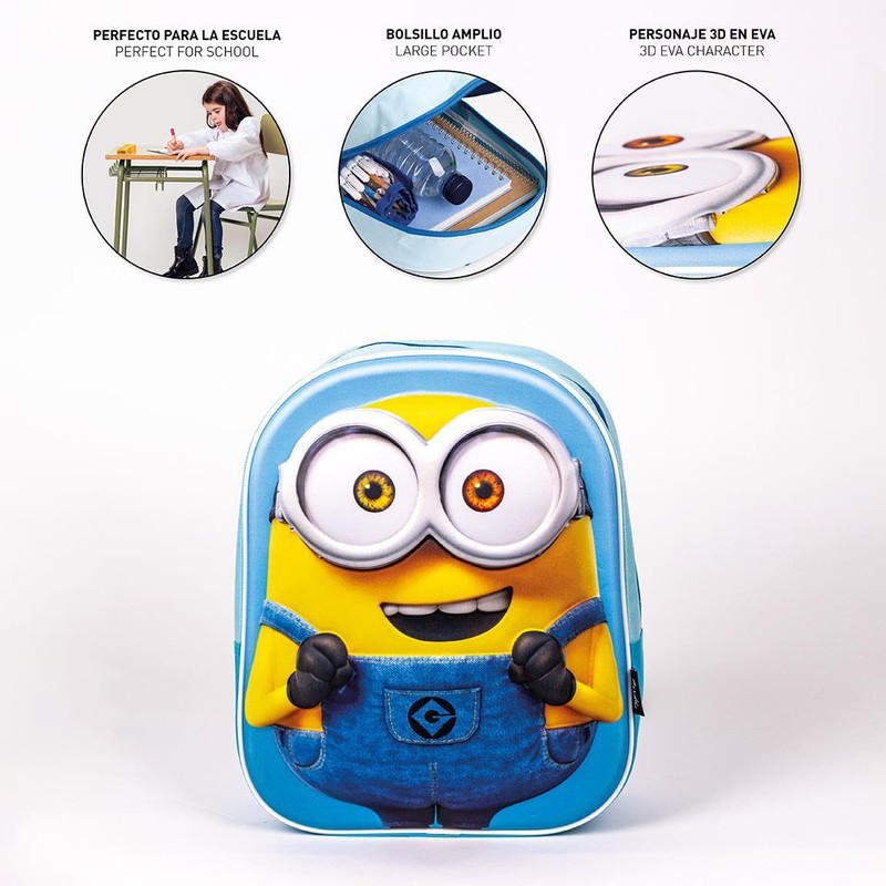 Cerdà Unisex Children's School Backpack Minions Backpack, Blue, blue