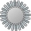 Northlight 25.5" Round Matte Black Aztec Sunburst Wall Mirror