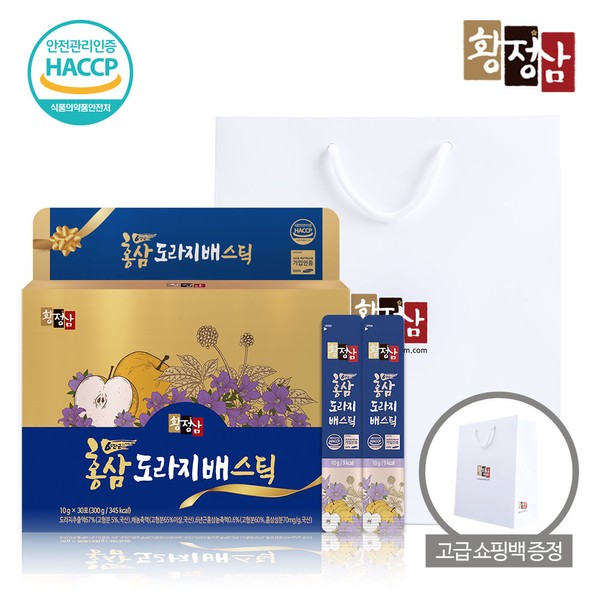 Hwangjeongsam Red Ginseng Bellflower Bastic Stick 1 Box 30 Packets / 황정삼 홍삼 도라지배스틱 1박스 30포