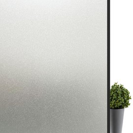 Frosted Glass Window Privacy Film Decorative, Bathroom Privacy Film for Glass Windows Cover, Static Cling, Removable, Reusable, Anti-UV, Anti-Glare, Heat Blocking,（Pure,29.6X78.7Inch）