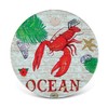 Puzzled Ceramic Coaster “Red Lobster”, 0.25 Inch Thick Intricate &