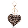 Guqqeuc Leopard Print Heart Keyring for Car Keys Leopard Print