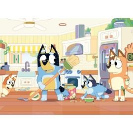 Lisciani BLUEY Eco Puzzle 60 Pieces for Children from 4 Years 50 x 70 cm Bluey Puzzle with Double-Sided Painting 100% Recyclable Puzzle, Plastic-Free, FSC Certified