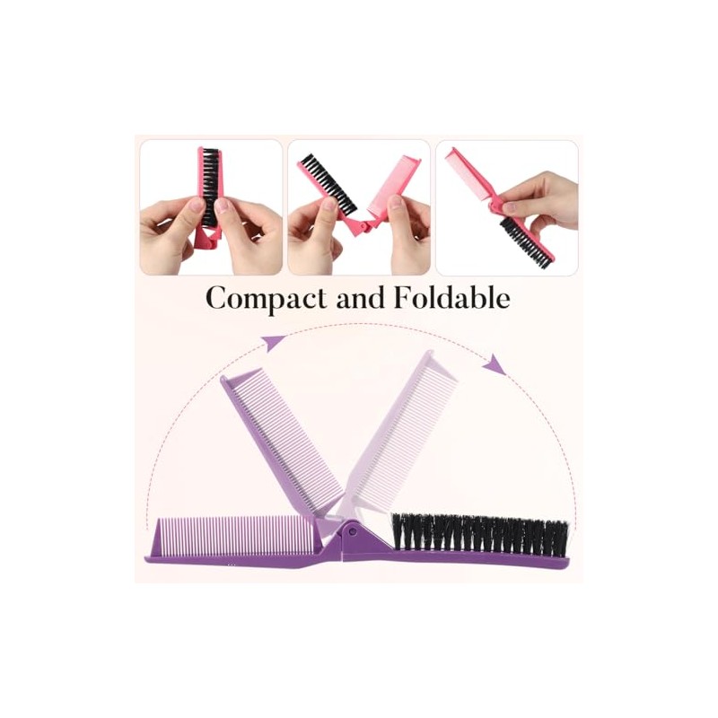 iplusmile 2 Piezas Peine Plegable de Bolsillo Cepillo de Pelo