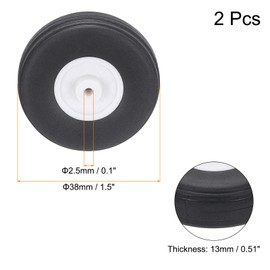 sourcing map RC Airplane Wheels 1.5"x 0.51"x 0.1" OD RC Airplane,Aircraft PU Sponge Wheels,Tire Tail Wheel RC Aircraft Foam Wheel Replacement for DIY RC Model Plane Aircraft Pack of 2