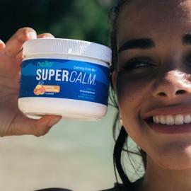 Nello Supercalm Powdered Drink Mix Tub, Cortisol Reducer* and Sleep Aid Supplement, L Theanine, Ksm-66 Ashwagandha, Magnesium Glycinate, Vitamin D 3, No Sugar, Non GMO, 30 Ct, Tropical Tangerine