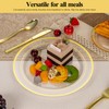 Goodluck 100PCS Clear Gold Plastic Plates, 10.25 Inch Dinner Plate