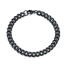 TREE NEST Pulsera de Hombre,Pulsera de Cadena Simple de Acero Inoxidable,Pulsera de Hombre de Hip Hop Retro de Tendencia Negra,Regalos para Hombre| Gran Idea de Regalo 50003B