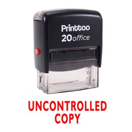 Printtoo UNCONTROLLED Copy Self Inking Rubber Stamp Office Stationary Custom Stamp-Red