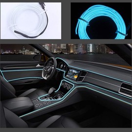 EL Wire 2 m / 6 Ft Flexible Soft Hose Wire Lights, Luminous Neon Car Rope Strip Light, Christmas Decoration, DC 12 V for Car, 360 Degree Illumination