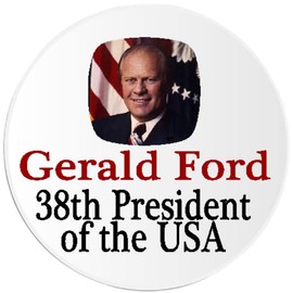 Gerald Ford 38th President of The USA - 3 Pack Circle Stickers 3 Inch