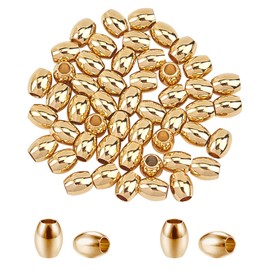 UNICRAFTALE 50 piezas de abalorio doradas y de acero inoxidable (4 mm, agujero de 2 mm) para hacer joyas y bricolaje
