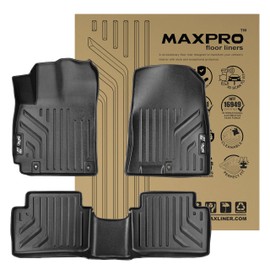 MAXPRO Floor Liner Compatible with Hyundai Kona (2018-2023). Custom-fit, Heavy-Duty, All-Weather mats. Waterproof for Tough Conditions. 1st and 2nd Row Custom Floor Mats.