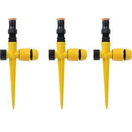 TINGMEI Upgraded Rotation Auto Irrigation System Sprinkler, 360° Adjustable Garden Sprinkler with 1/2 inch Quick connectors, Water Sprinkler for Lawn Yard Outdoor (3)