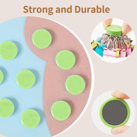 QOJOPU Fridge Magnets, 10Pcs Strong Small Magnets, Decorative Heavy Duty Refrigerator Magnets, Round Mini Cute Magnet for Whiteboard, Fridge, Locker, Classroom, Kitchen, Office, Pastel Green