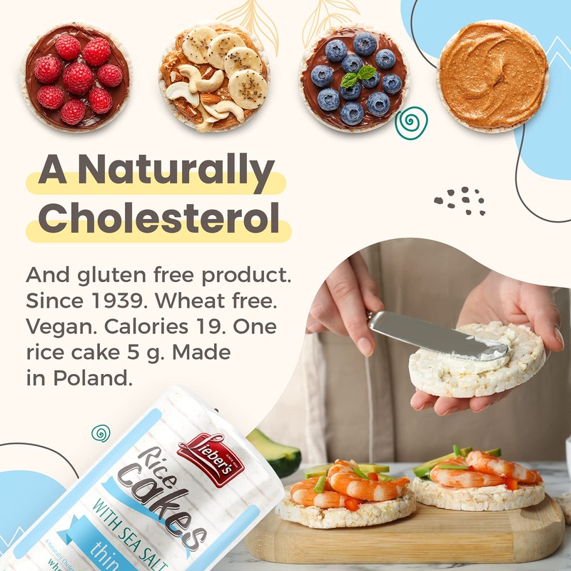 LIEBERS Rice Cakes, Kosher Certified Snack, Dairy Free, Wheat Free,