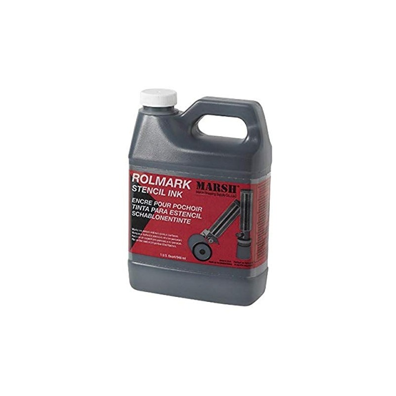 MARSH - 20903 Rolmark Stencil Ink, 1 qt Can, Black