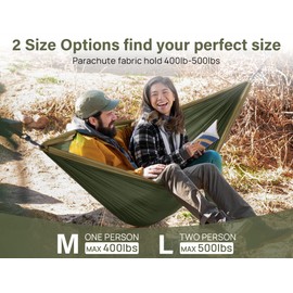Kootek Camping Hammock 500 lbs Capacity, Camping Essentials, Lightweight Portable Double Hammock with Tree Straps, Camping Gear for Outside Hiking Camping Beach Backpack Travel