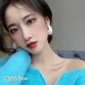 Women's Popular, Pain-Resistant Hoop Non-Hole Earrings, Large, Thick, Round, Simple, Gold, Square, Large, Neon Color, Red, Black, White, White, Green, Blue, Blue, Pink, Yellow, Hoop Resin, Non-Hole