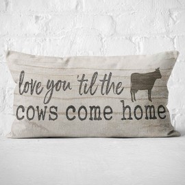 Mancheng-zi Farmhouse Throw Pillows, 12x20 Pillow Cover,Farmhouse Throw Pillow Covers,Farmhouse Throw Pillows for Couch,Till The Cows Come Home Pillow