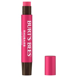 Burt's Bees Shimmer Lip Tint Set, Tinted Lip Balm Stick, Moisturizing for All Day Hydration with Natural Origin Glowy Pigmented Finish & Buildable Color, Rhubarb (1-Pack)