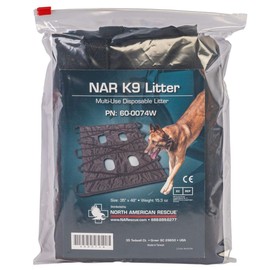 NAR K9 Litter for Injured Dogs - Black, Lightweight, Nylon, 35"L x 48"H, All Breeds, Emergency Use