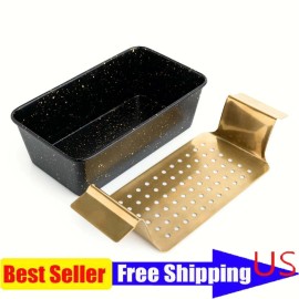 Unbranded Non-Stick Loaf Pan with Handled Stainless Steel Trivet for Serving Durable