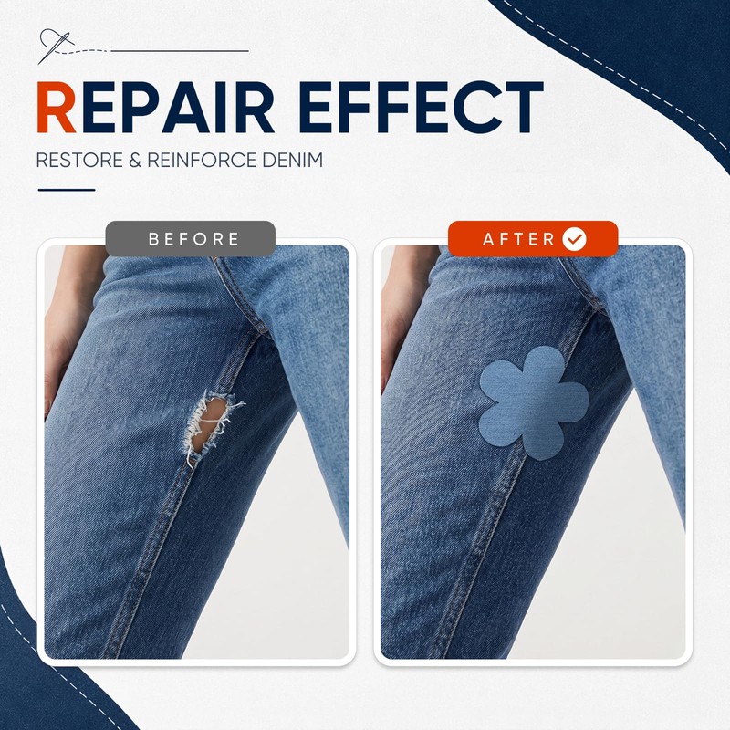 Iron on Patches for Jeans, 20pcs Denim Patches for Inside