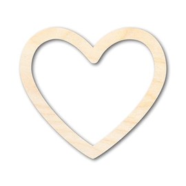 Unfinished Wood Heart Border Silhouette | Valentine's Day | Wedding | DIY Craft Cutout | Up to 46" DIY 3" / 1/2"