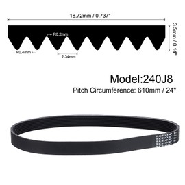 QUARKZMAN V-Ribbed Belt 240J 8 Teeth PJ Drive Belt EPDM Rubber Poly Drive Motor Belt Belt V-Ribbed Belt for Household Appliance Vehicle Maintenance Agricultural Machinery Industrial Equipment