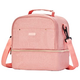 Breast Pump Bag Cooler Compartment for Breast Pump - Cooler and Moistureproof Bag Double Layer for Mother Breast Milk Pump Lunch Bag Outdoor Working, Pink, Fashion