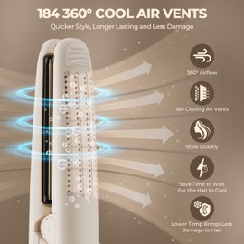 MiroPure Flat Iron Hair Straightener, Hair Straightener and Curler 2-in-1, 360° Airflow Styler with Cool Air for Curls, Titanium Ceramic Ionic, Hair Care Aroma,Auto Off, Dual Voltage for Travel