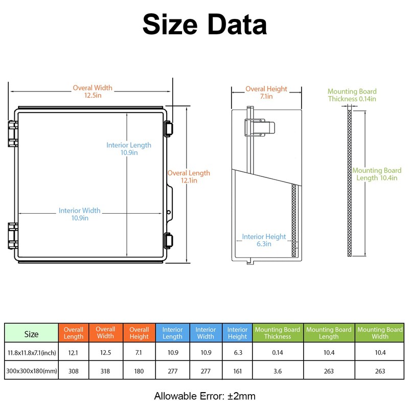 HoHaing Junction Box,IP67 Waterproof Electrical Box Hinged Clear Cover,Electrical Enclosure
